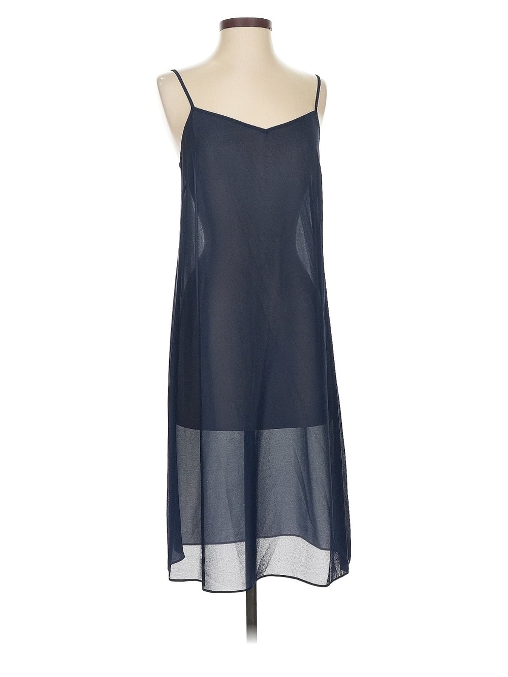 Tory Burch Navy Sheer Midi Slip Dress